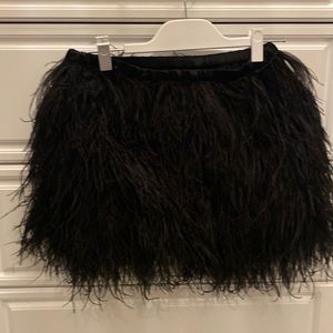 Cynthia Rowley black feather skirt